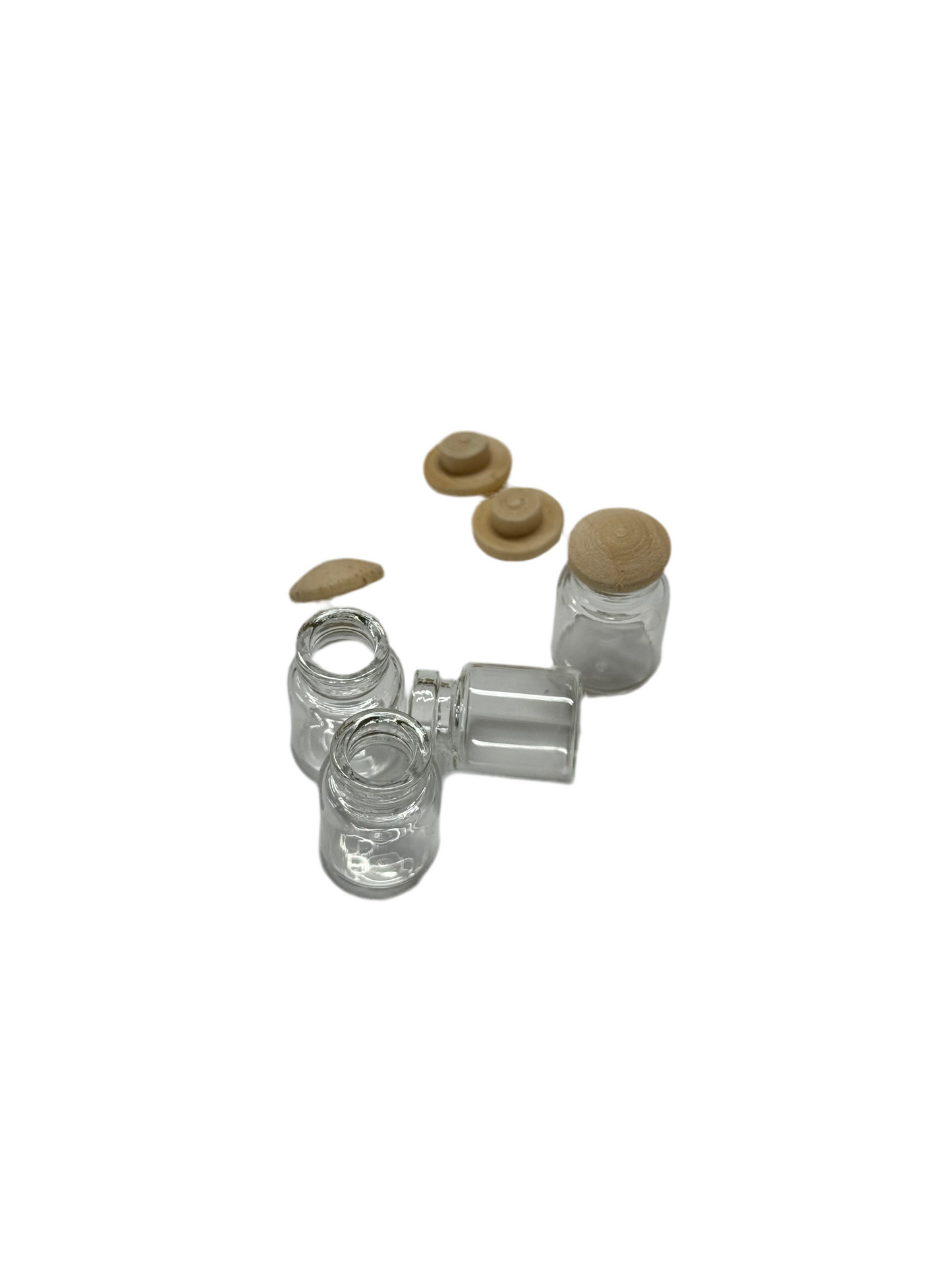 Glasflasche mit Holzdeckel Set