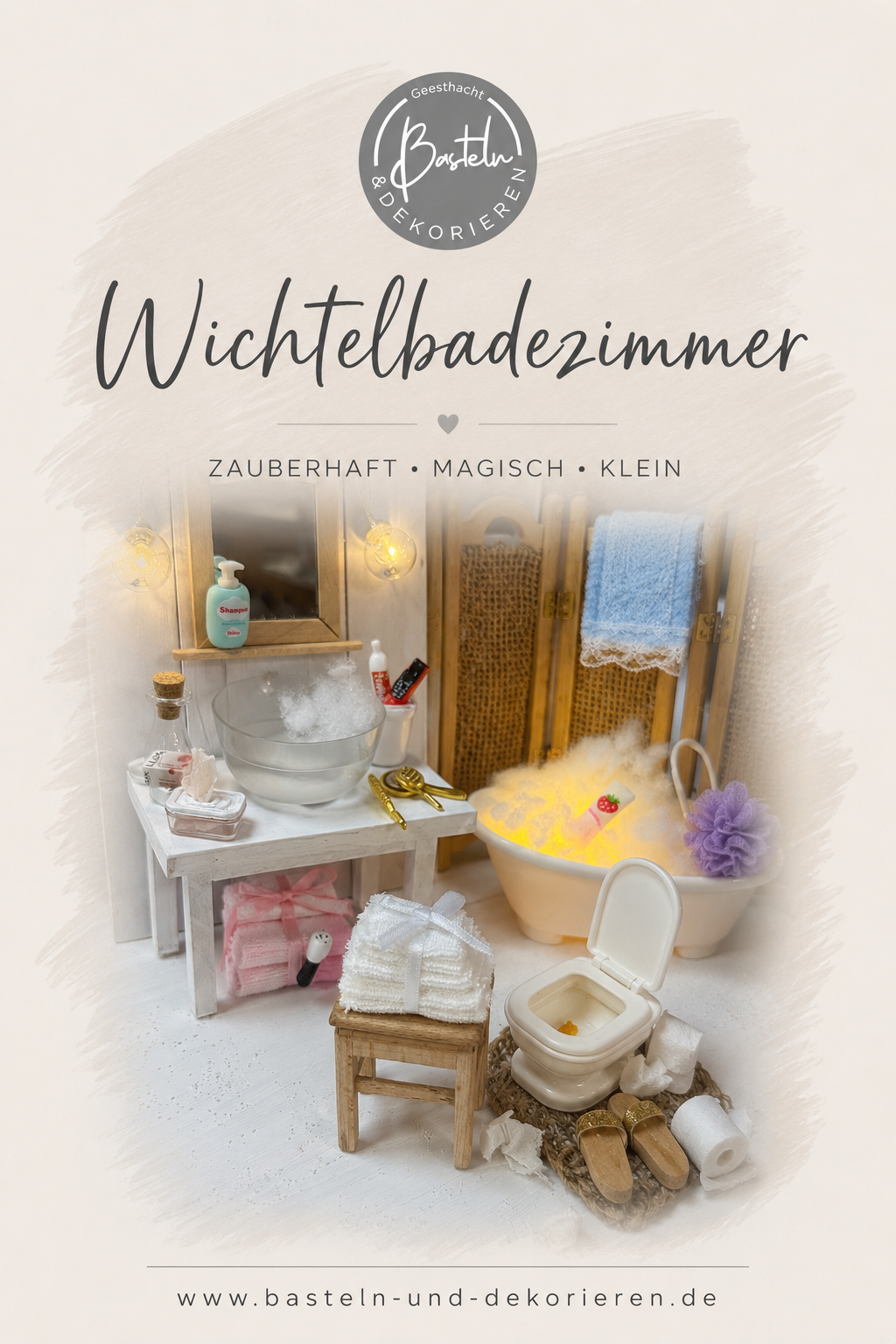 Miniatur Toilette mit Wichtel-Streich-Häufchen - Puppenhaus WC