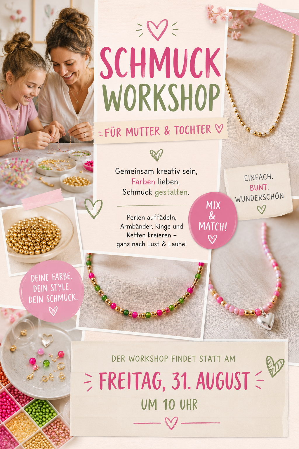 Schmuckworkshop für Mutter & Tochter, Freitag, 31. August | 10:00 Uhr