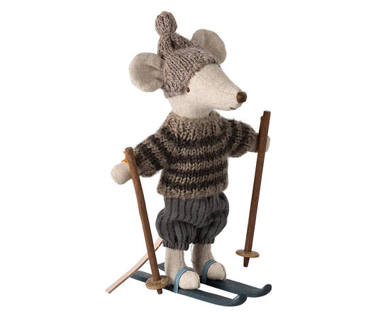 Wintermaus mit Skiset Maileg