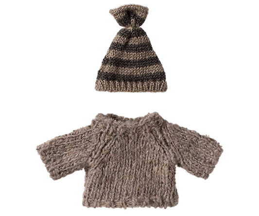 Strickpullover und Mütze Großer Bruder Maileg