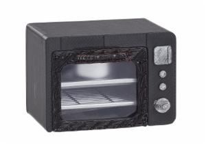Miniatur Mikrowelle schwarz-silber – zum Öffnen