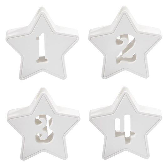 Silikonform Adventszahlen Stern Set 1-4