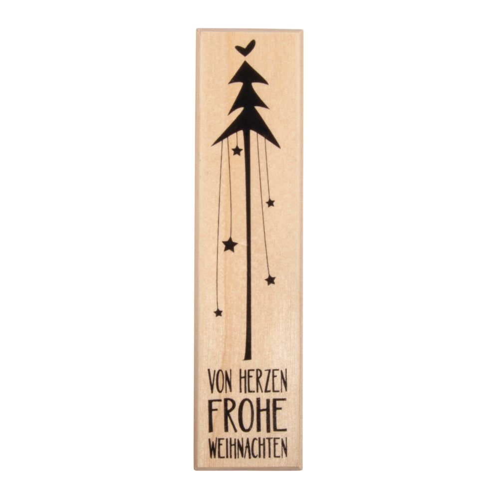 Stempel lang Von Herzen Frohe Weihnachten mit Tannenbaum