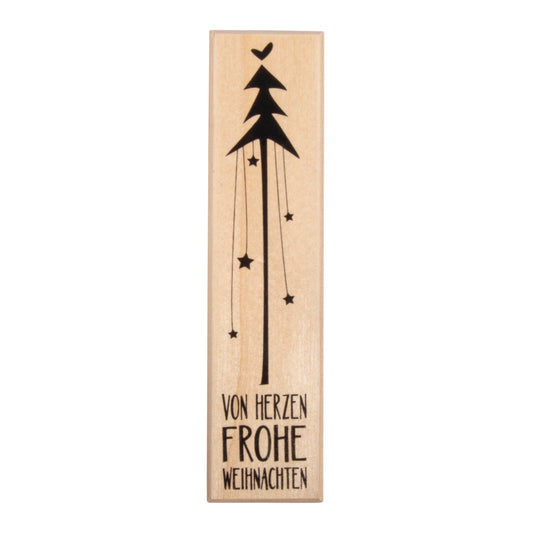 Stempel lang Von Herzen Frohe Weihnachten mit Tannenbaum