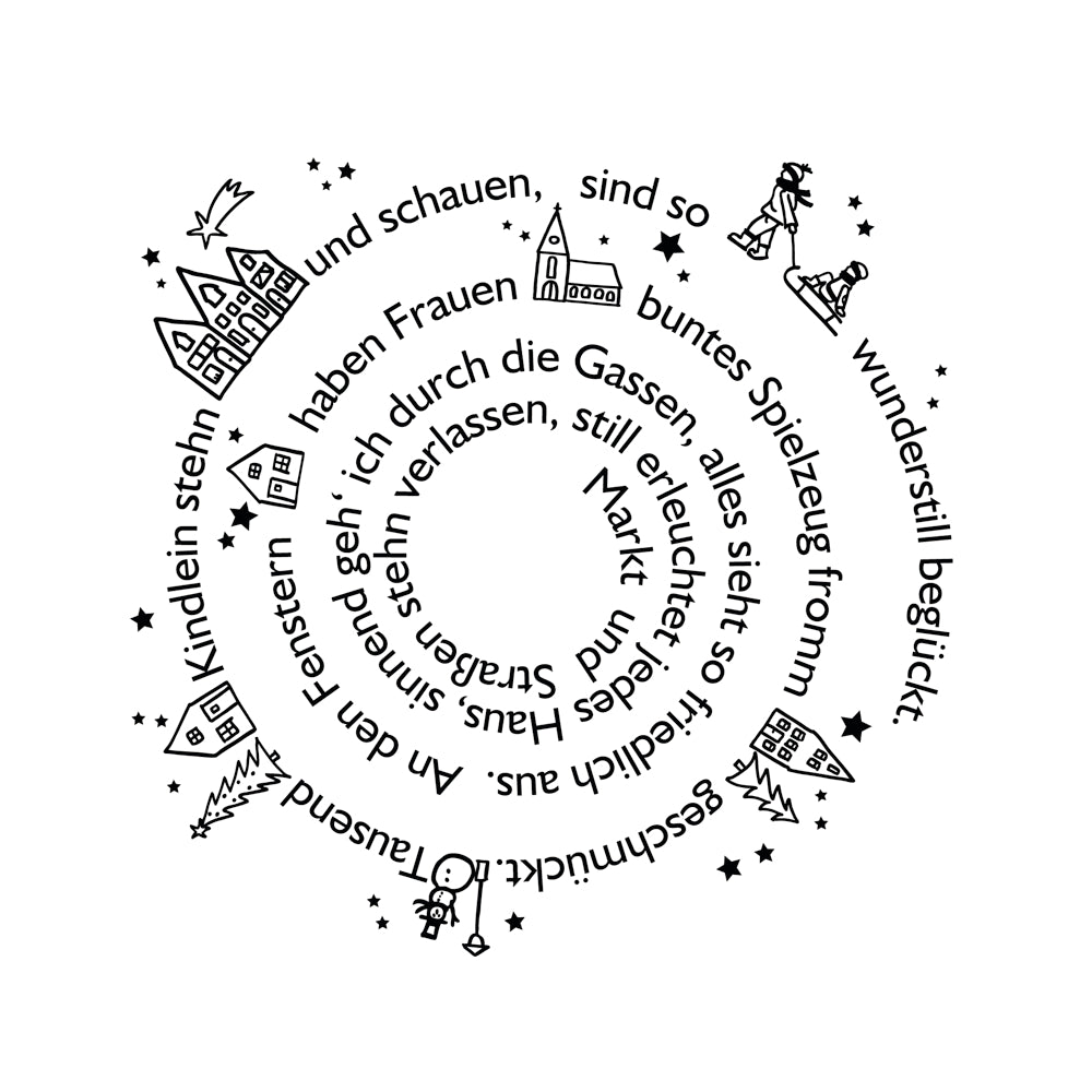 Stempel Spirale mit Weihnachtlichen Worten