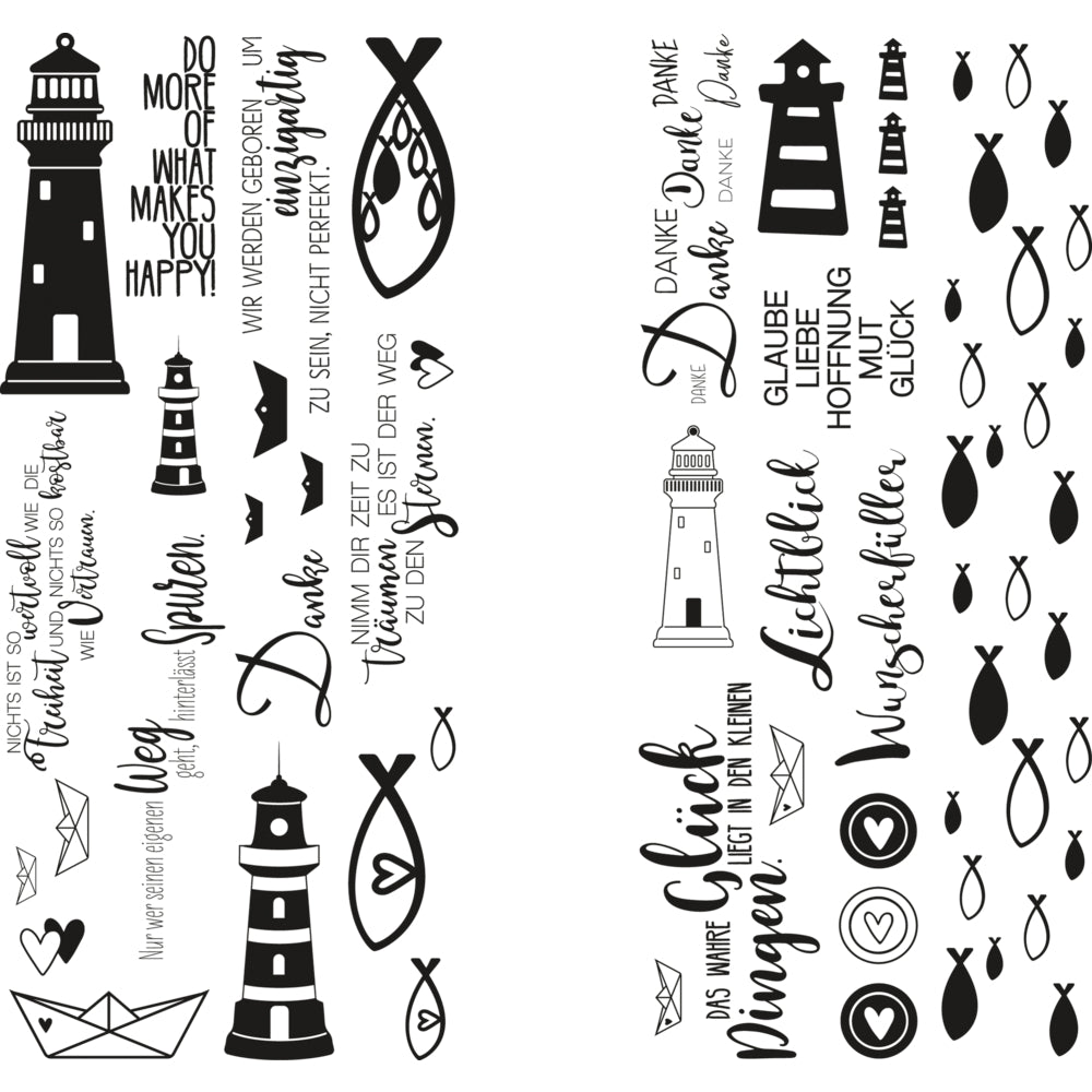 Transferfolie Fische, Leuchtturm & Co