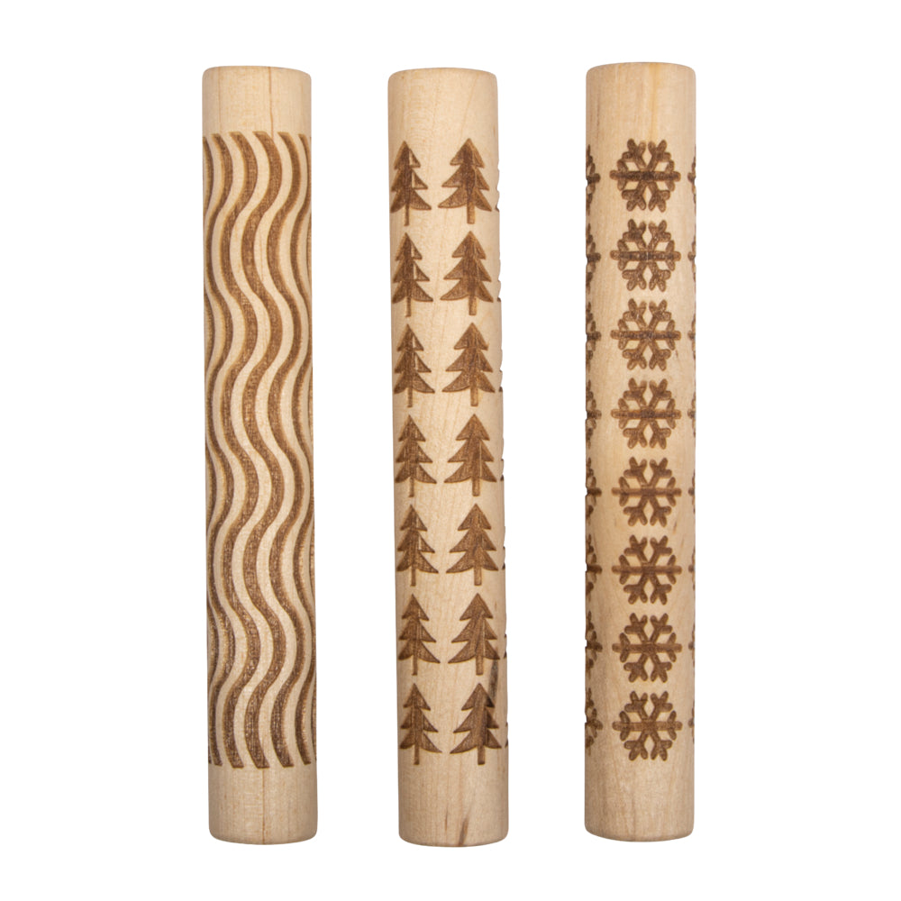 Motivmuster Roller Tree -3-teiliges Set Holzroller für Modelliermasse und Fimo (Kopie)