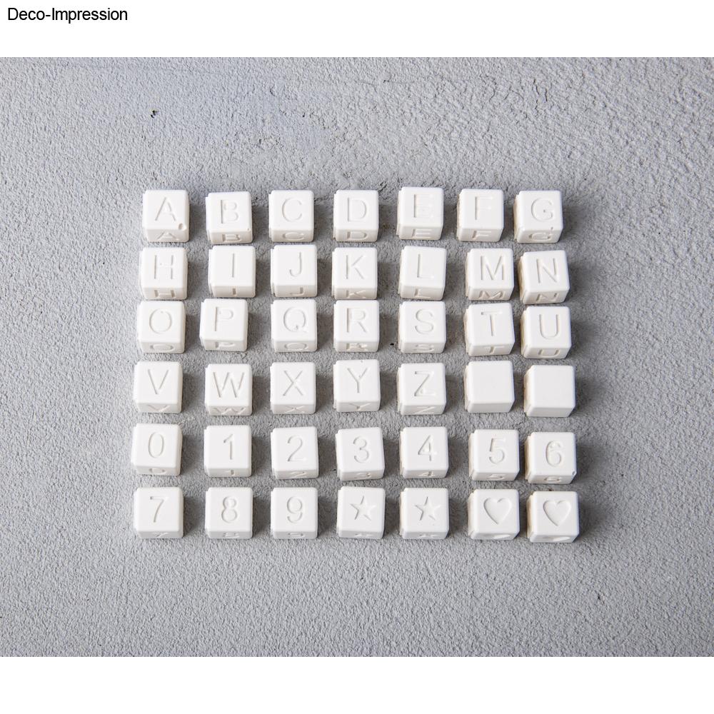 Silikon Gießform Buchstaben Perlen inkl. Zahlen 42 Perlen 10x10