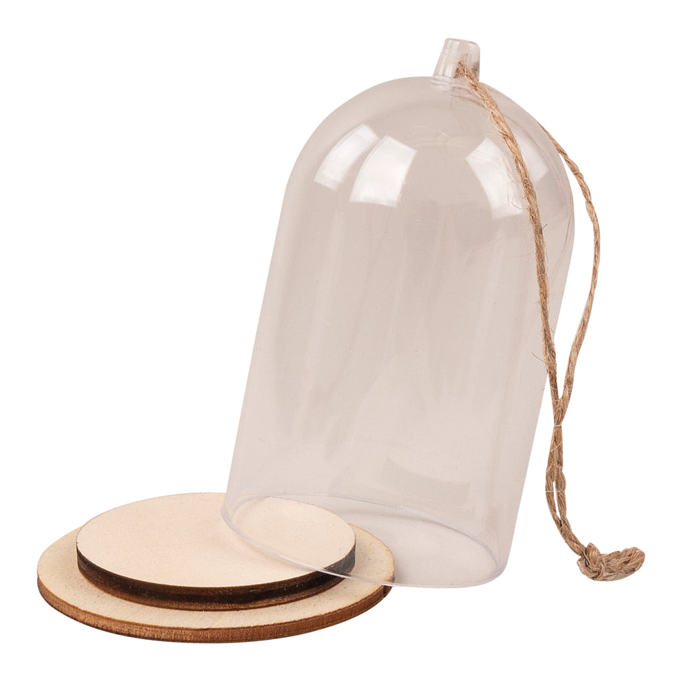 Kunststoffhaube mit Holzsockel und Jutekordel