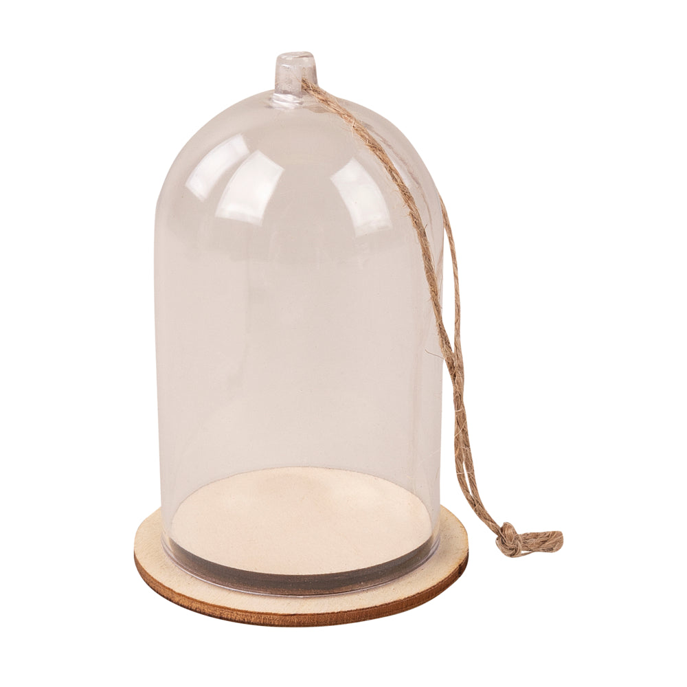 Kunststoffhaube mit Holzsockel und Jutekordel