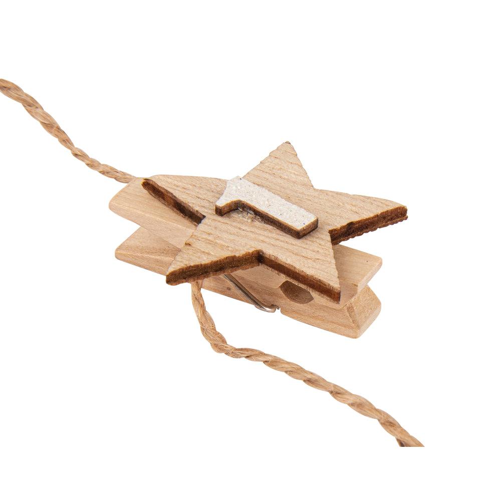 Adventskalender-Zahlen 1-24 auf Stern und Klammer