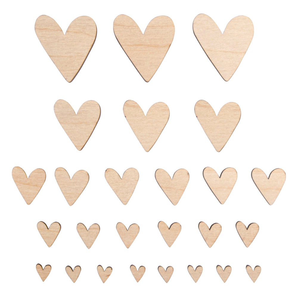 Holzstreuteile Herzen - Dekoration aus Holz für Hochzeit, Tischdeko & Basteln