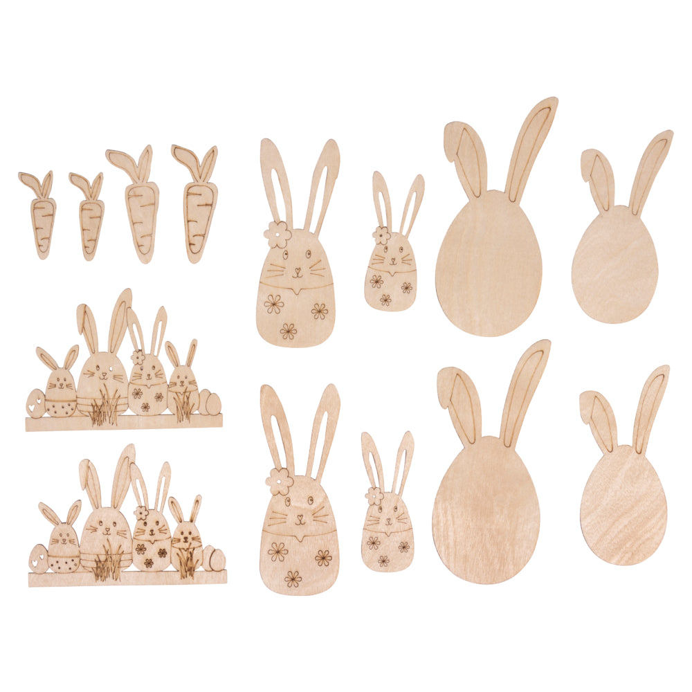 Furnierholz Osterhasen Set