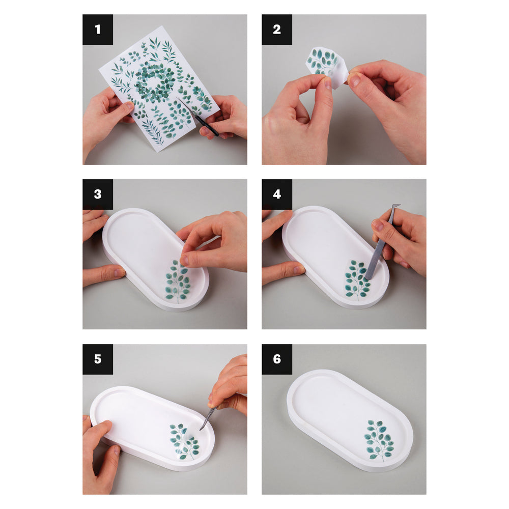 Transfer Rub on Botanical Flowers