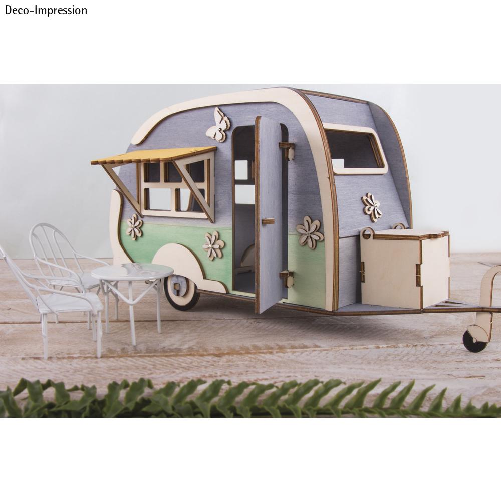 Wohnwagen Holzbausatz 3D