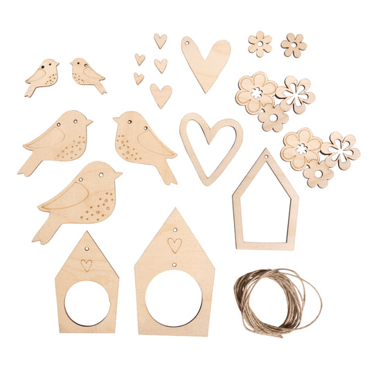 Holz Girlande Vogel & Co