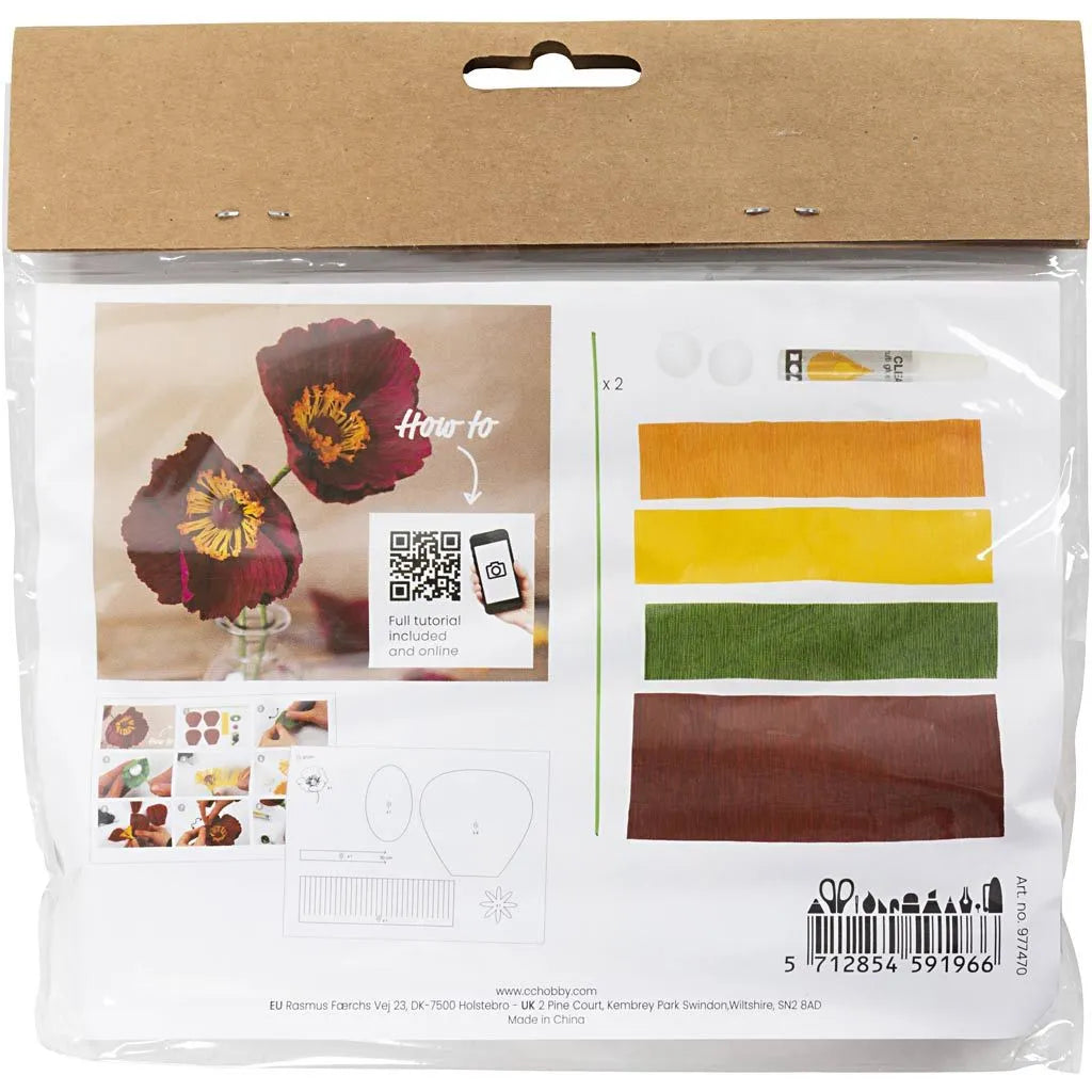 Mini Kreativ Set Krepppapier Mohn