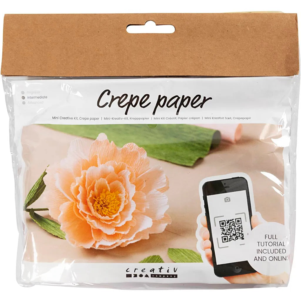 Mini Kreativ Set Krepppapier Pfingstrose