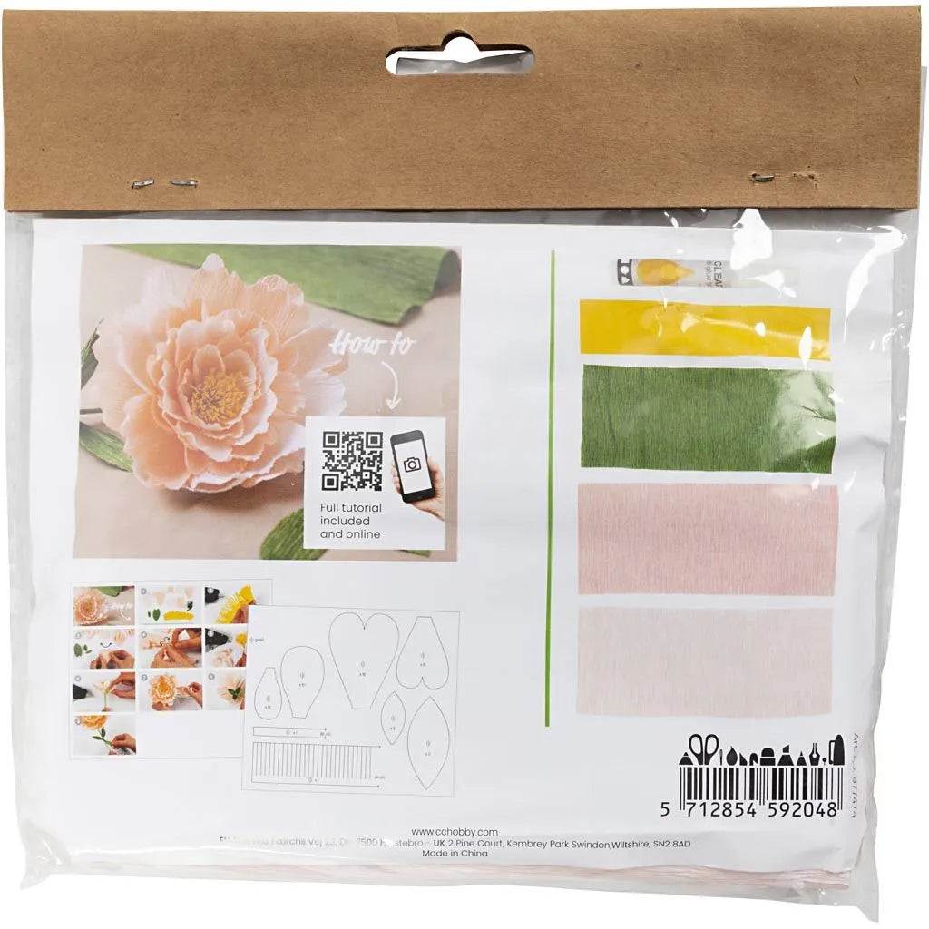 Mini Kreativ Set Krepppapier Pfingstrose