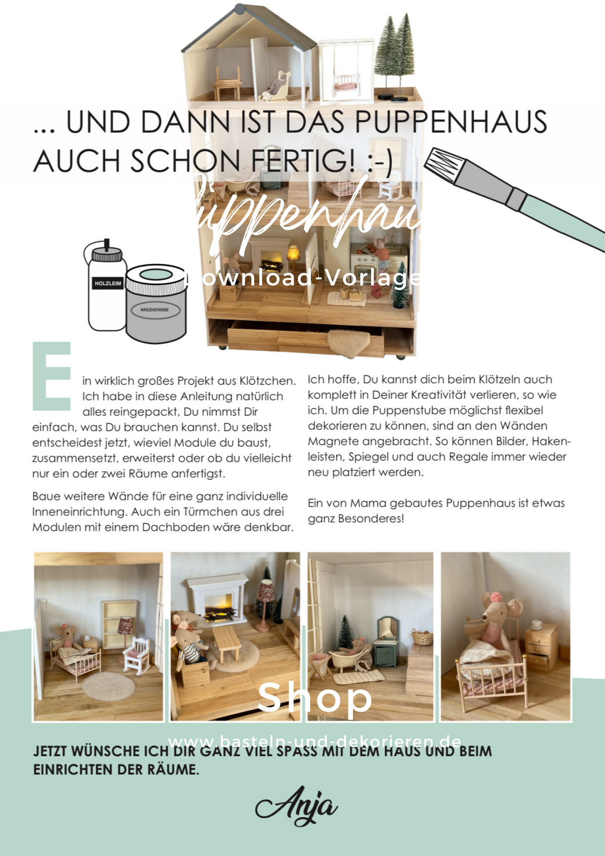 Puppenhaus aus Klötzchen - Download DIY-Anleitung
