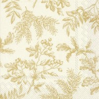 Servietten Silents Plants gold cream