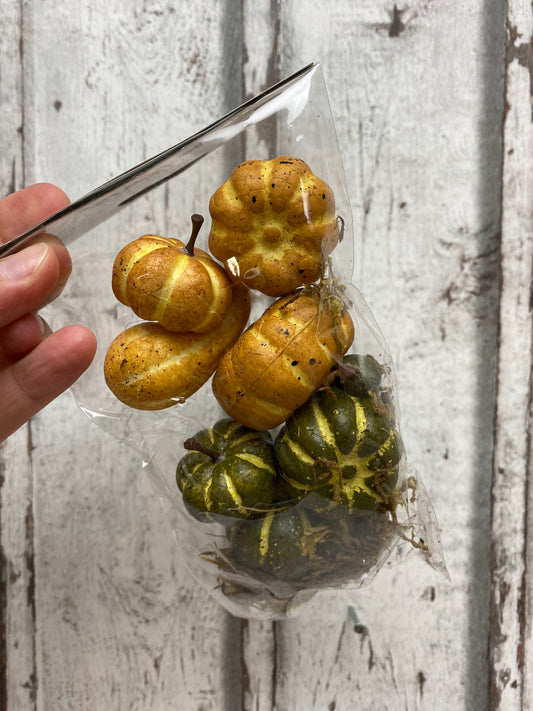 Deko Kürbisse Miniatur mit Moos