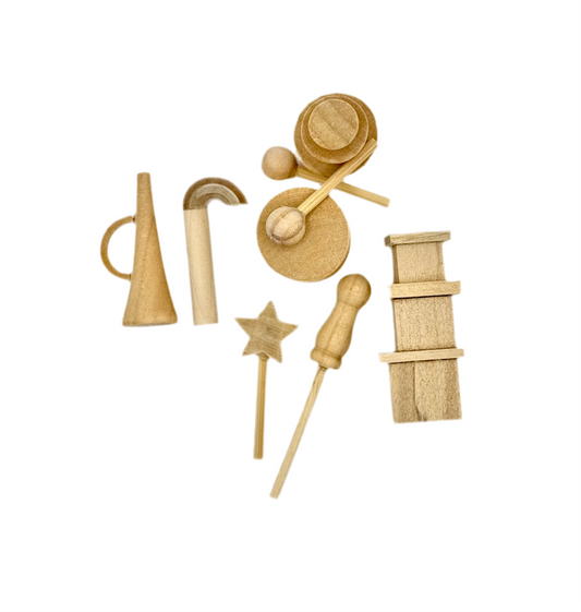 Instrumente und Geschenke Miniatur 9 Teile