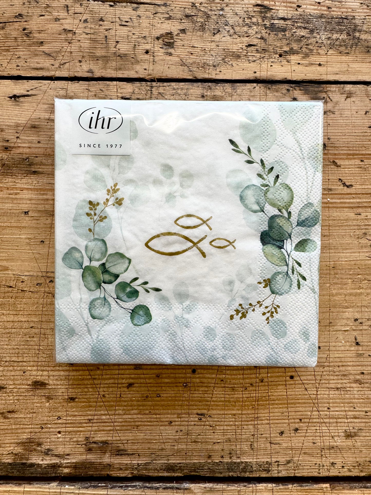 Eukalyptus-Serviette mit goldenen Fischen