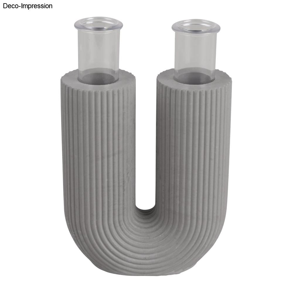 Gießform U-Form Vase geriffelt
