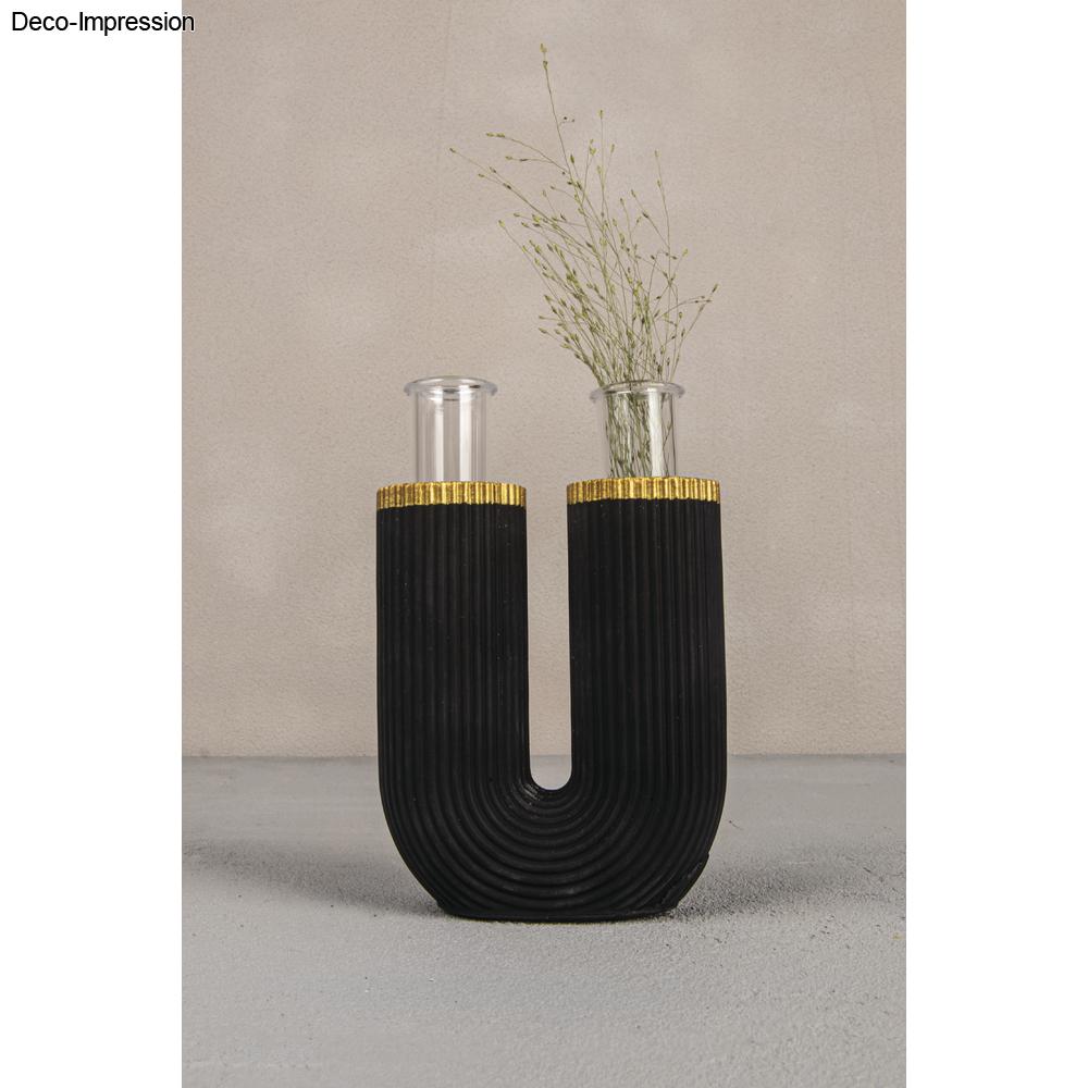 Gießform U-Form Vase geriffelt