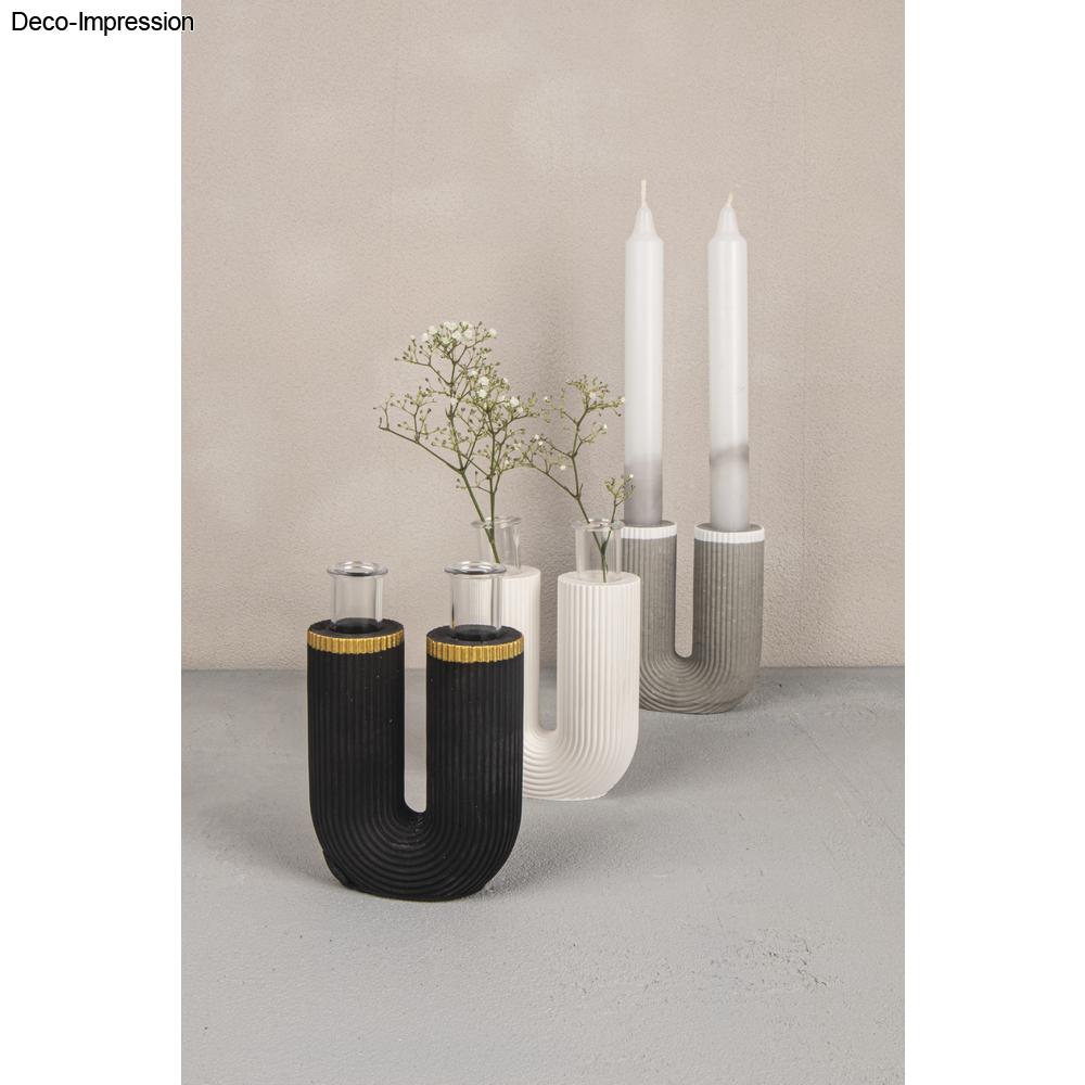 Gießform U-Form Vase geriffelt