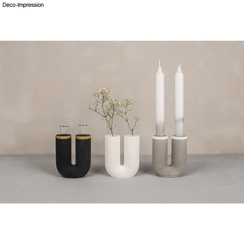 Gießform U-Form Vase geriffelt