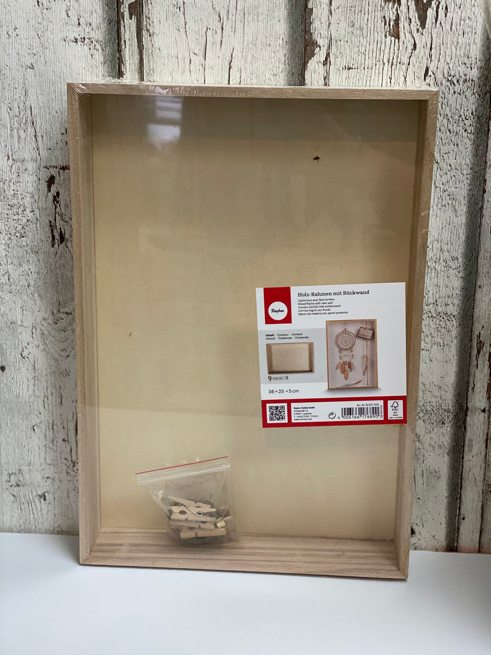 Holzrahmen mit Rückwand rechteckig
