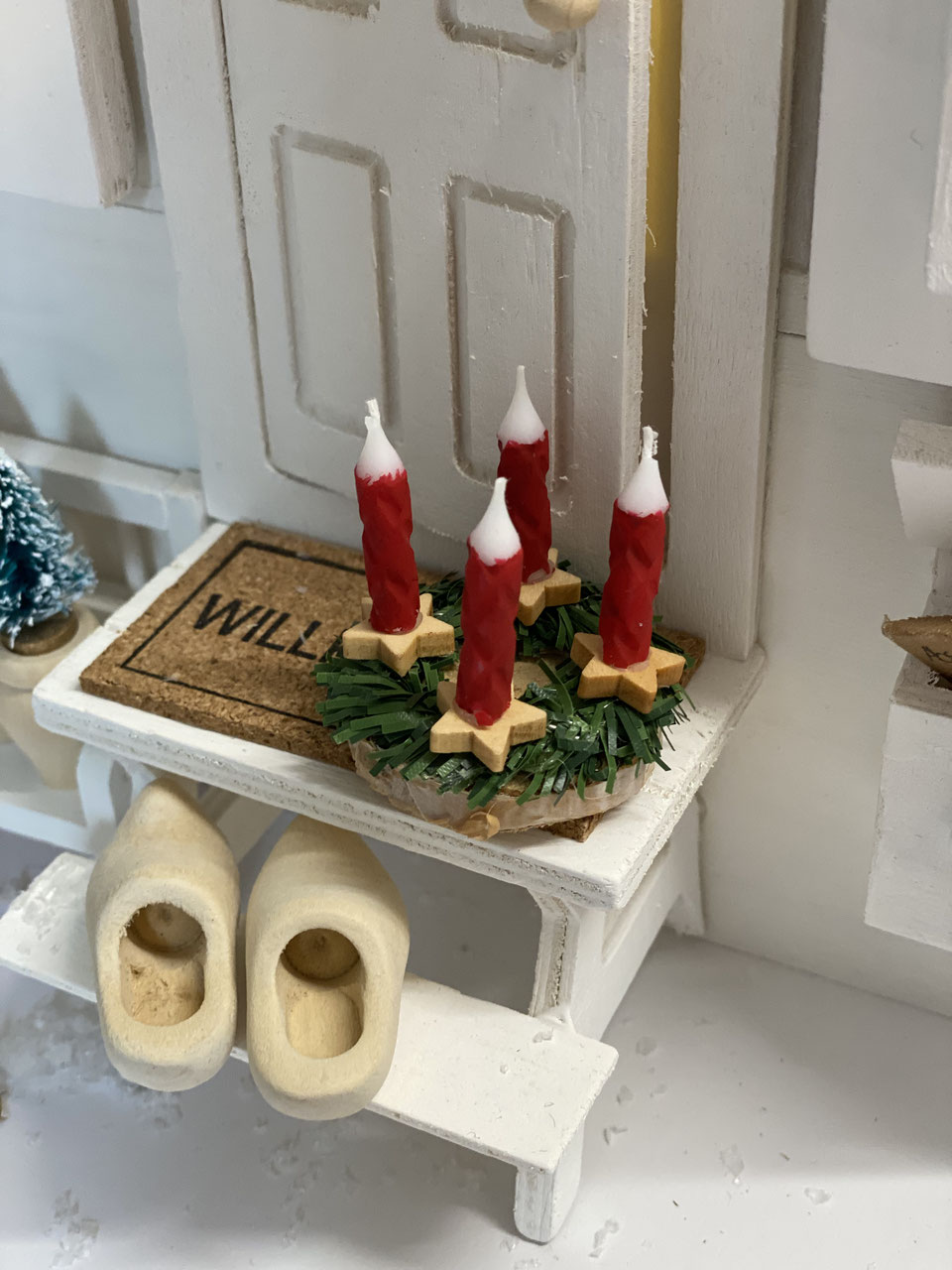 Holzscheibe für Wichteladventskränze