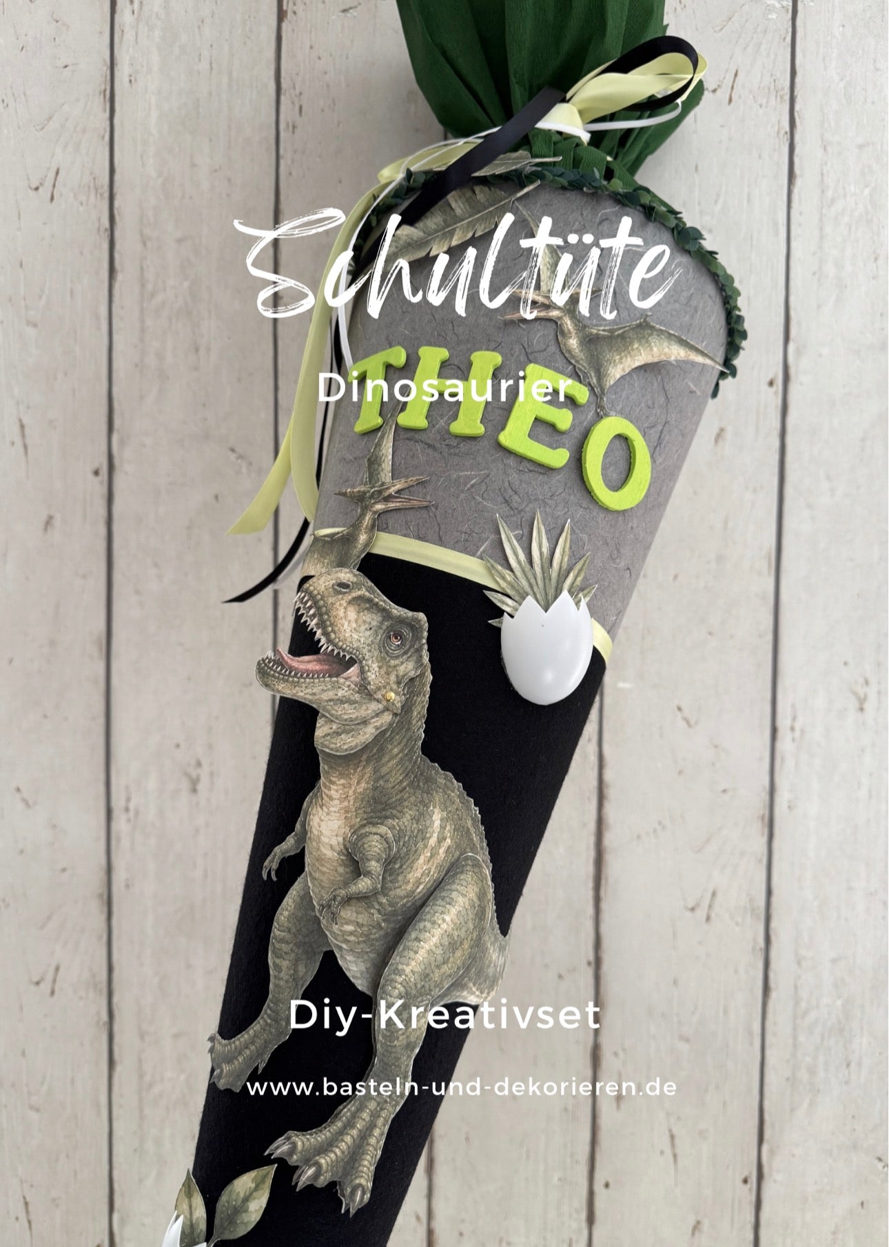 Dinosaurier Download-Vorlage mit Anleitung für Schultüten