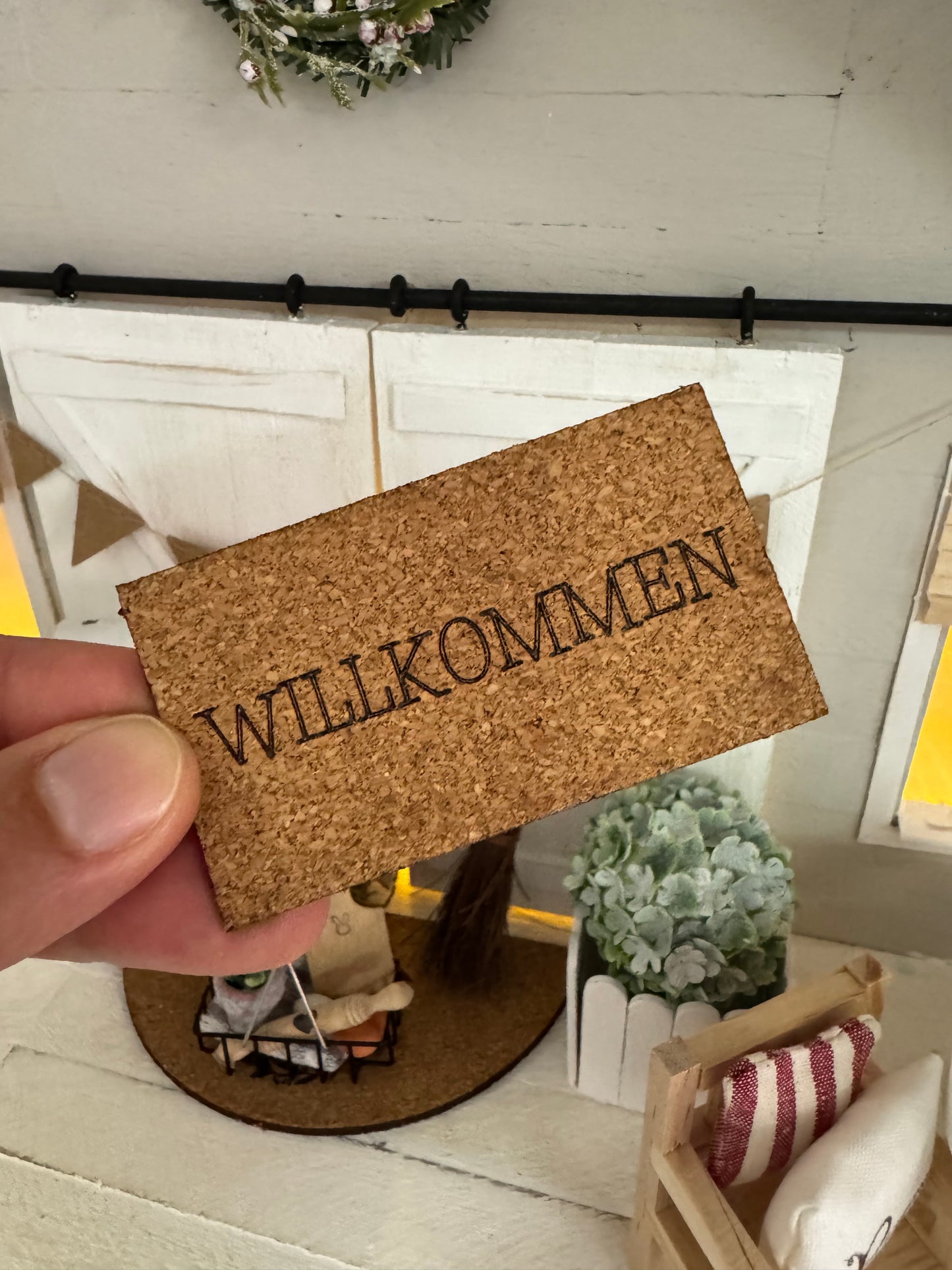 Fußmatte Kork Wichteltür "Willkommen"
