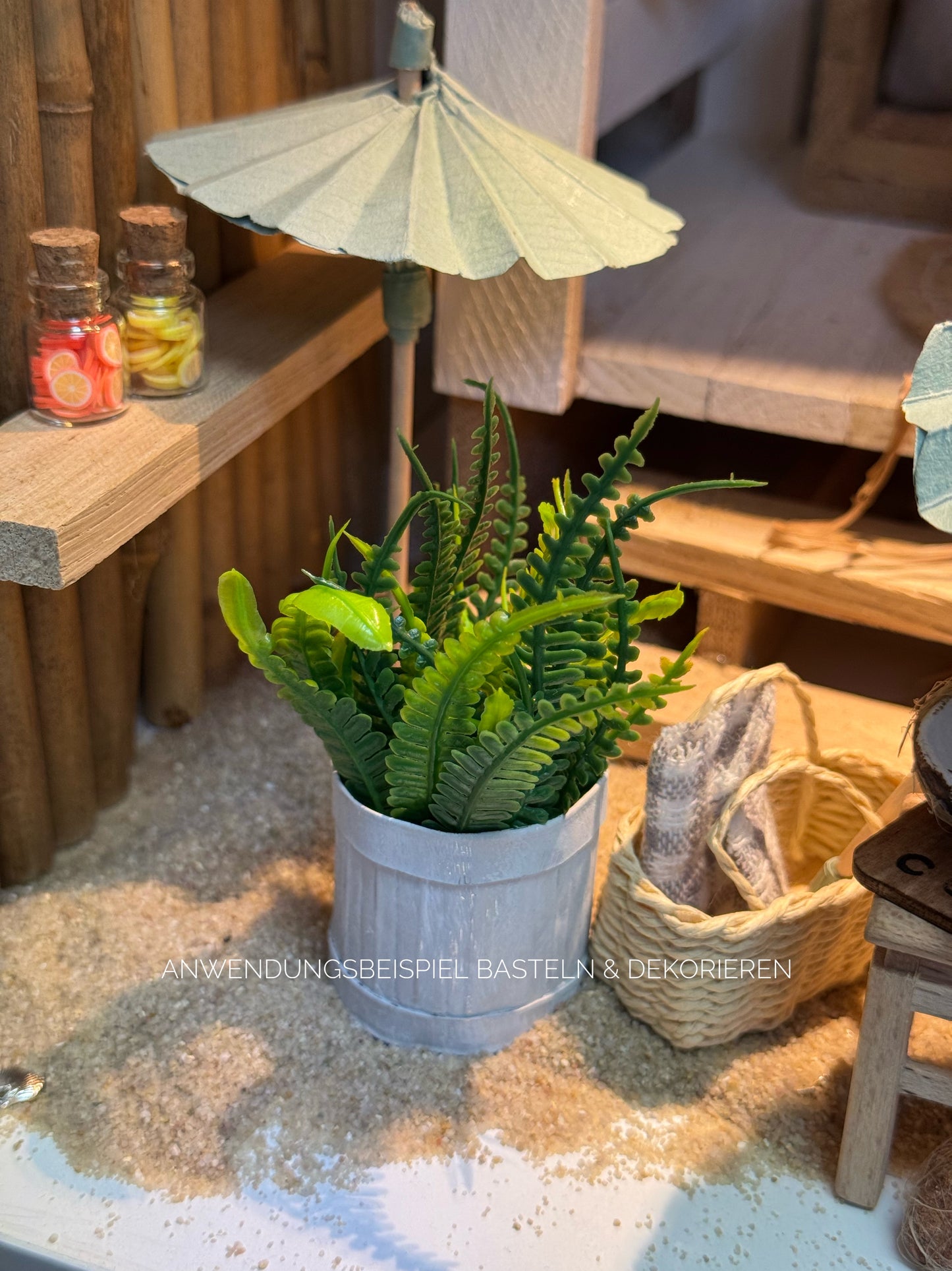 Mini Farn - Bastelzubehör & Deko für Wichteltür, Puppenhaus und Geldgeschenke