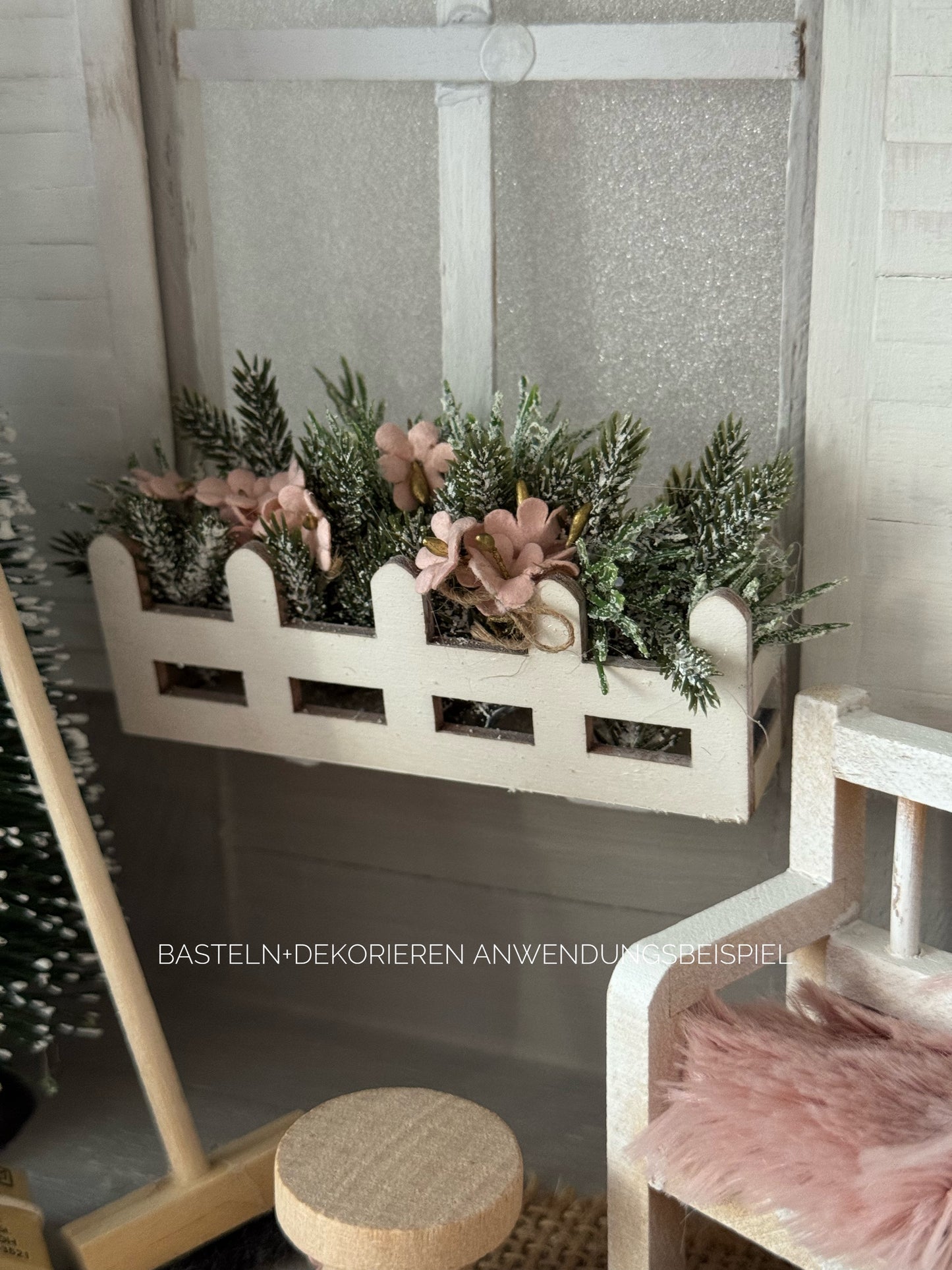 Blumenkasten Miniatur für Wichteltür und Puppenhaus