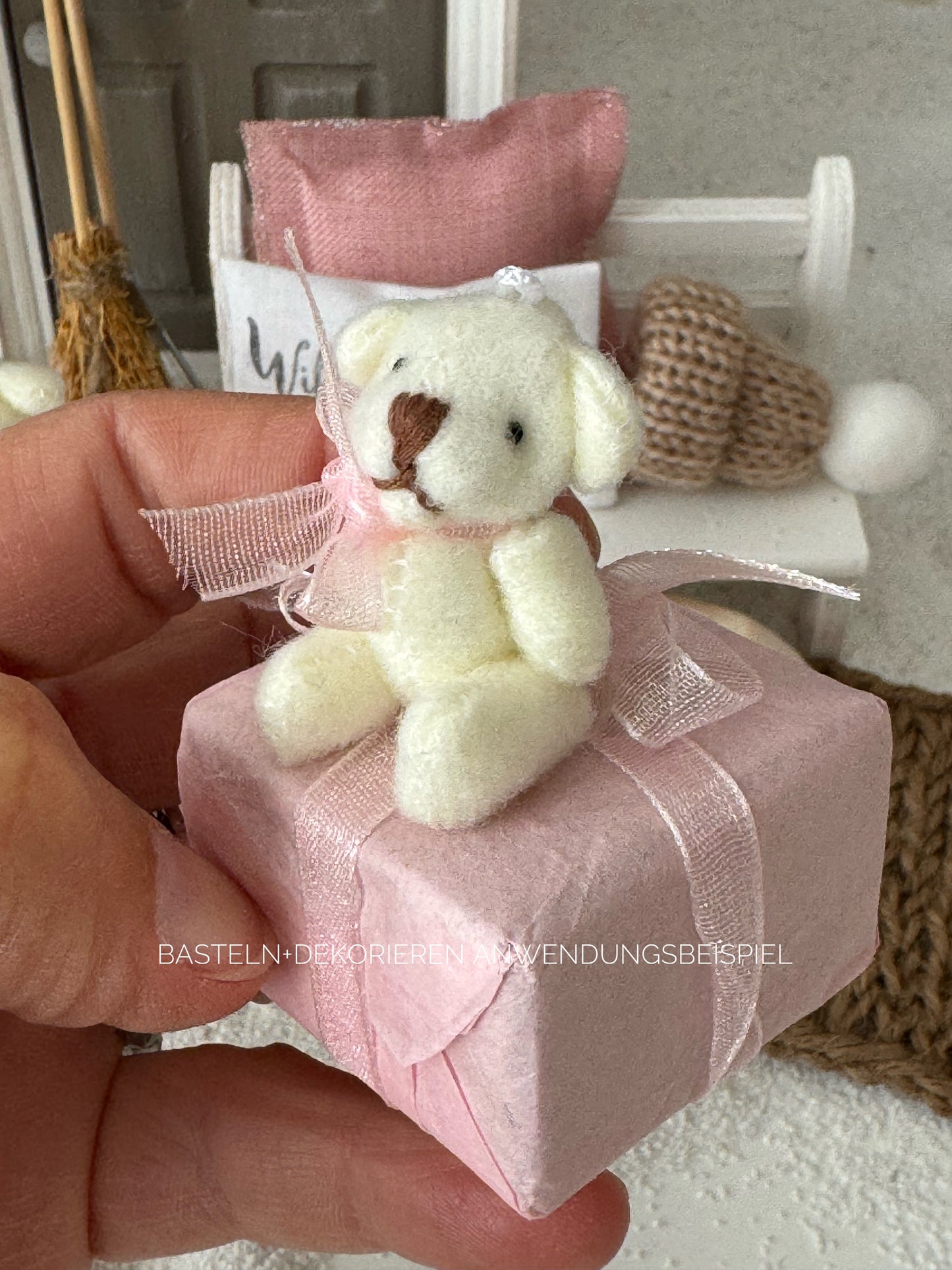 Teddybären Miniatur für Wichteltür und Puppenhaus