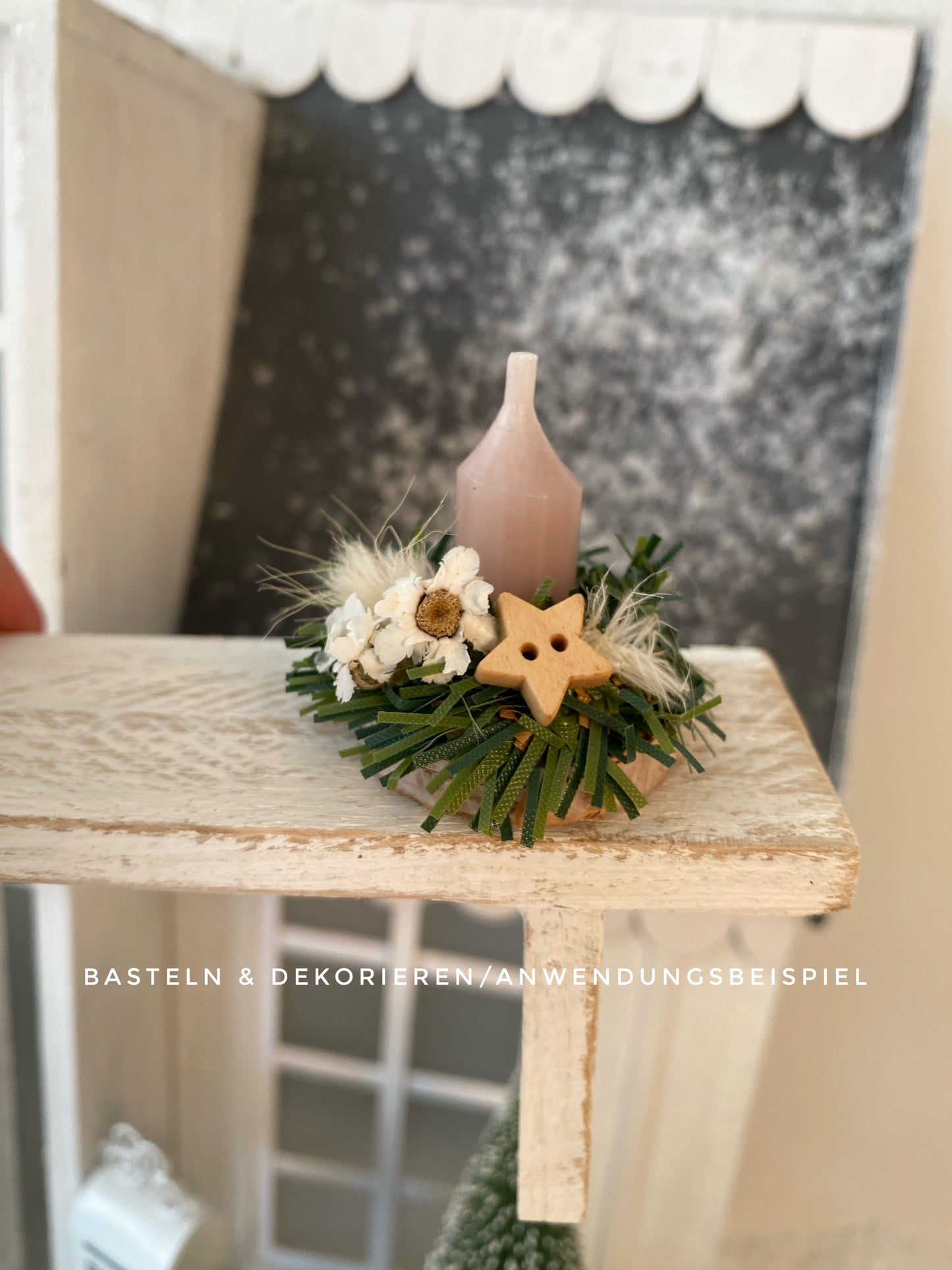 Holzscheibe für Wichteladventskränze