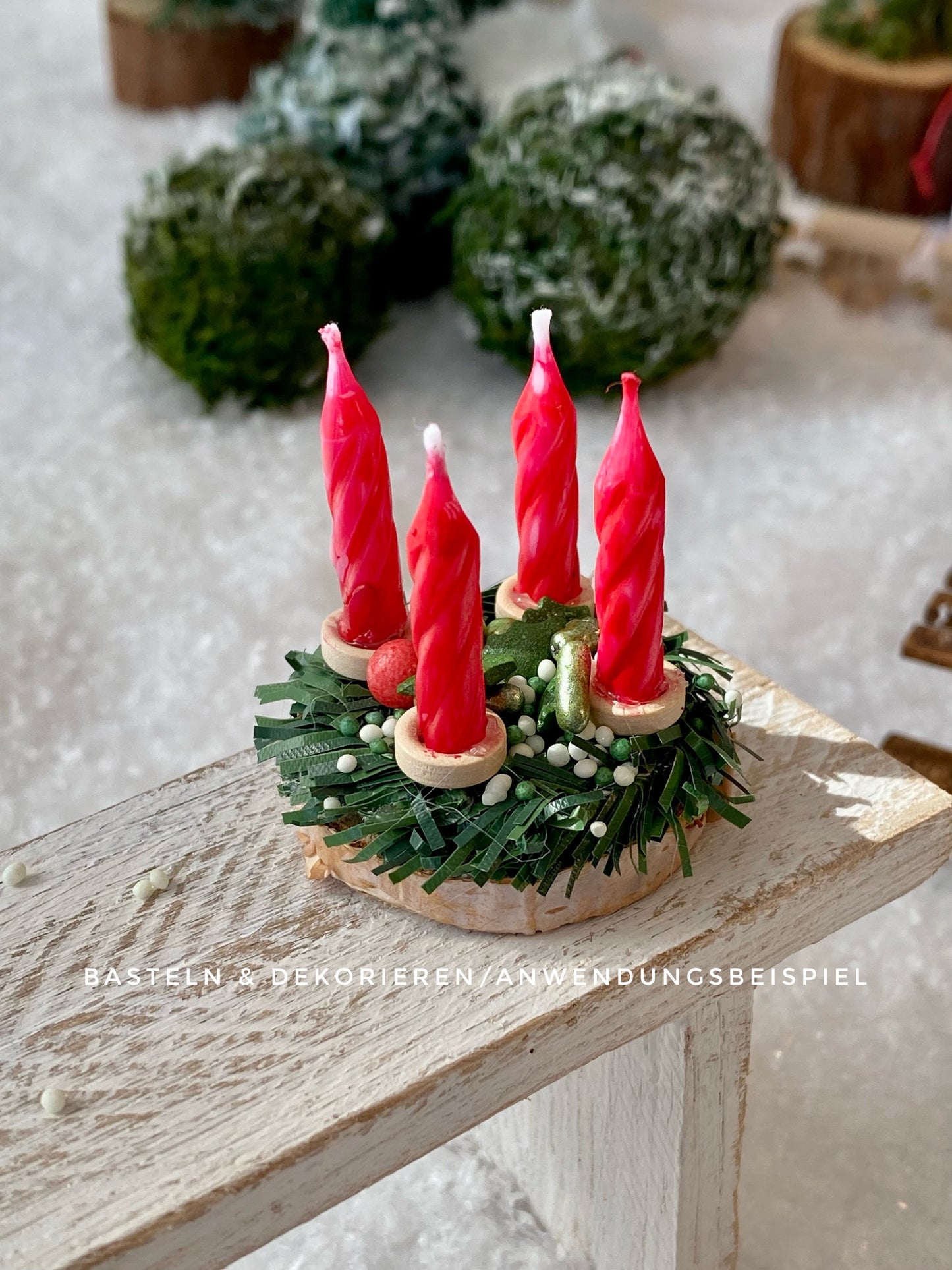 Holzscheibe für Wichteladventskränze