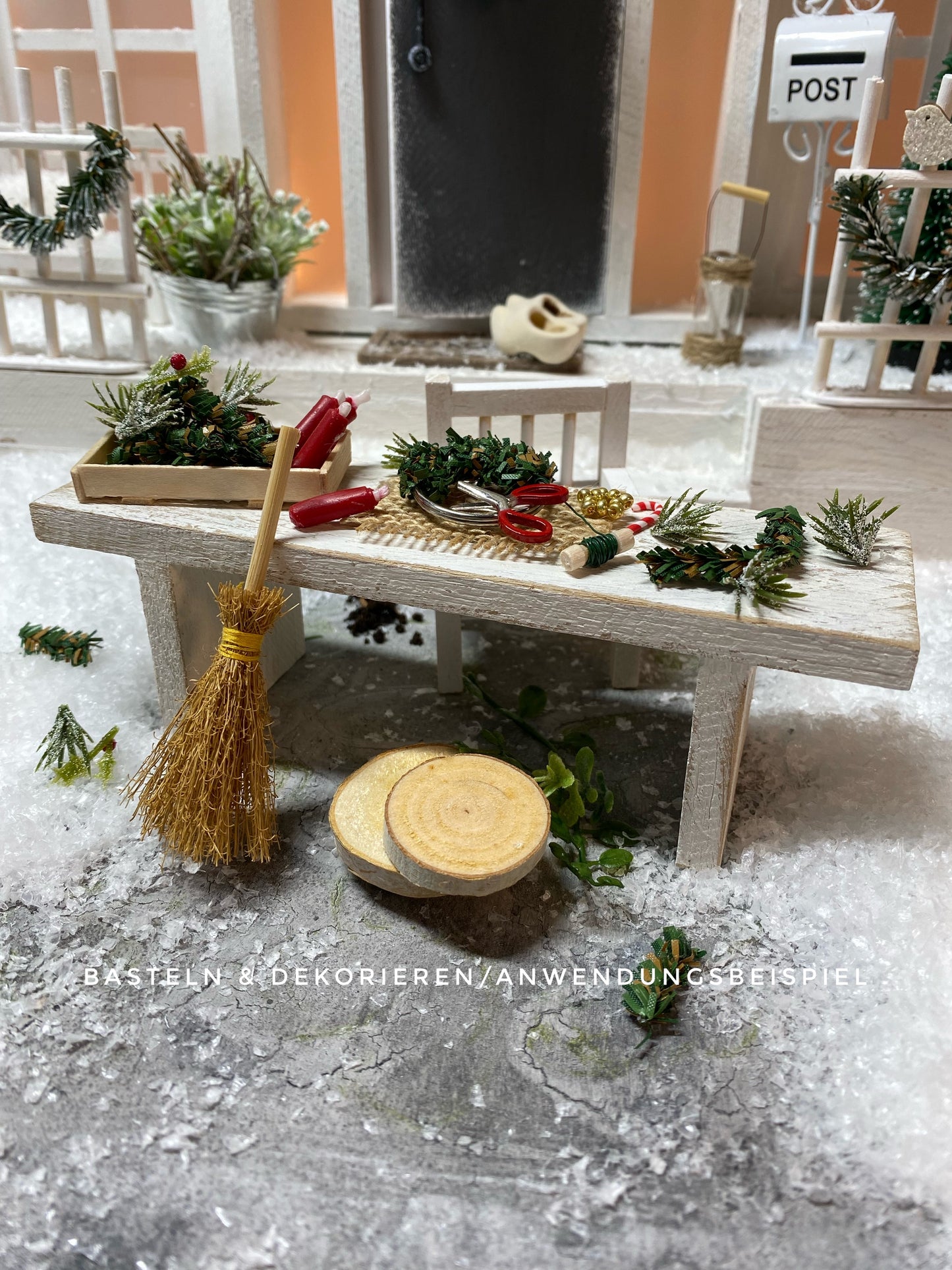 Holzscheibe für Wichteladventskränze