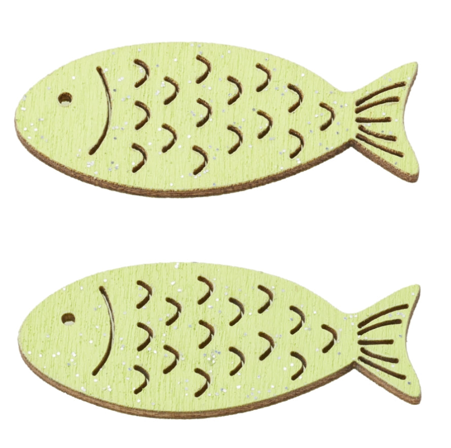 Holzstreuteile-Fische mit Glimmer