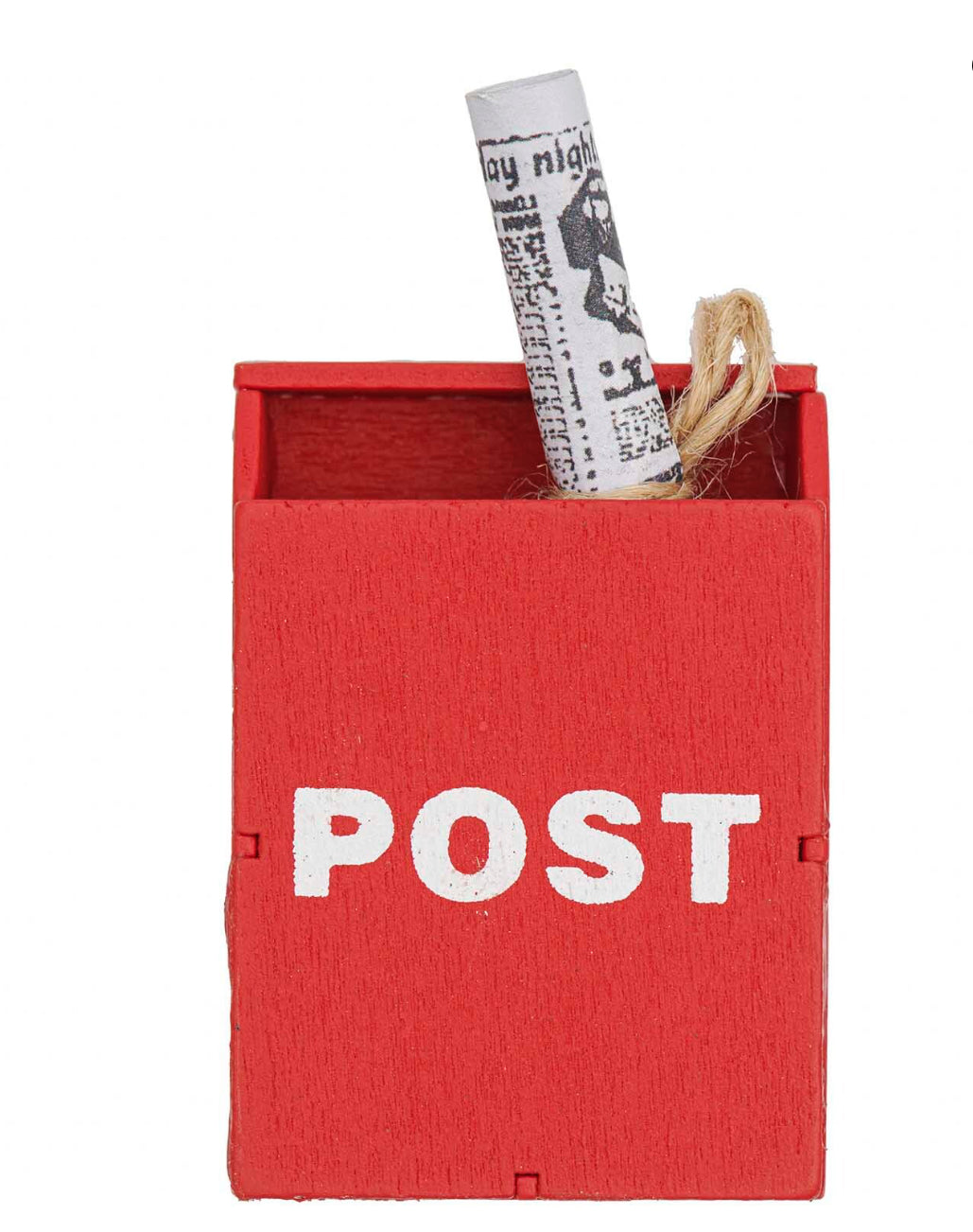 Briefkasten rot mit Zeitung