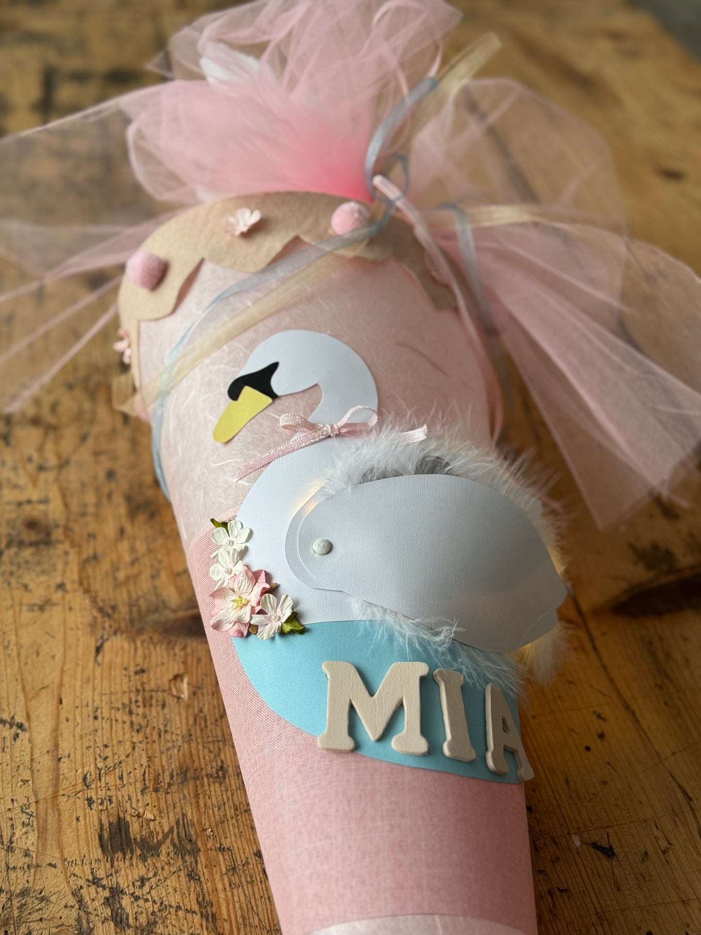 Schwanen-Schultüte DIY Bastelset - Schwan mit zwei Küken - beweglich