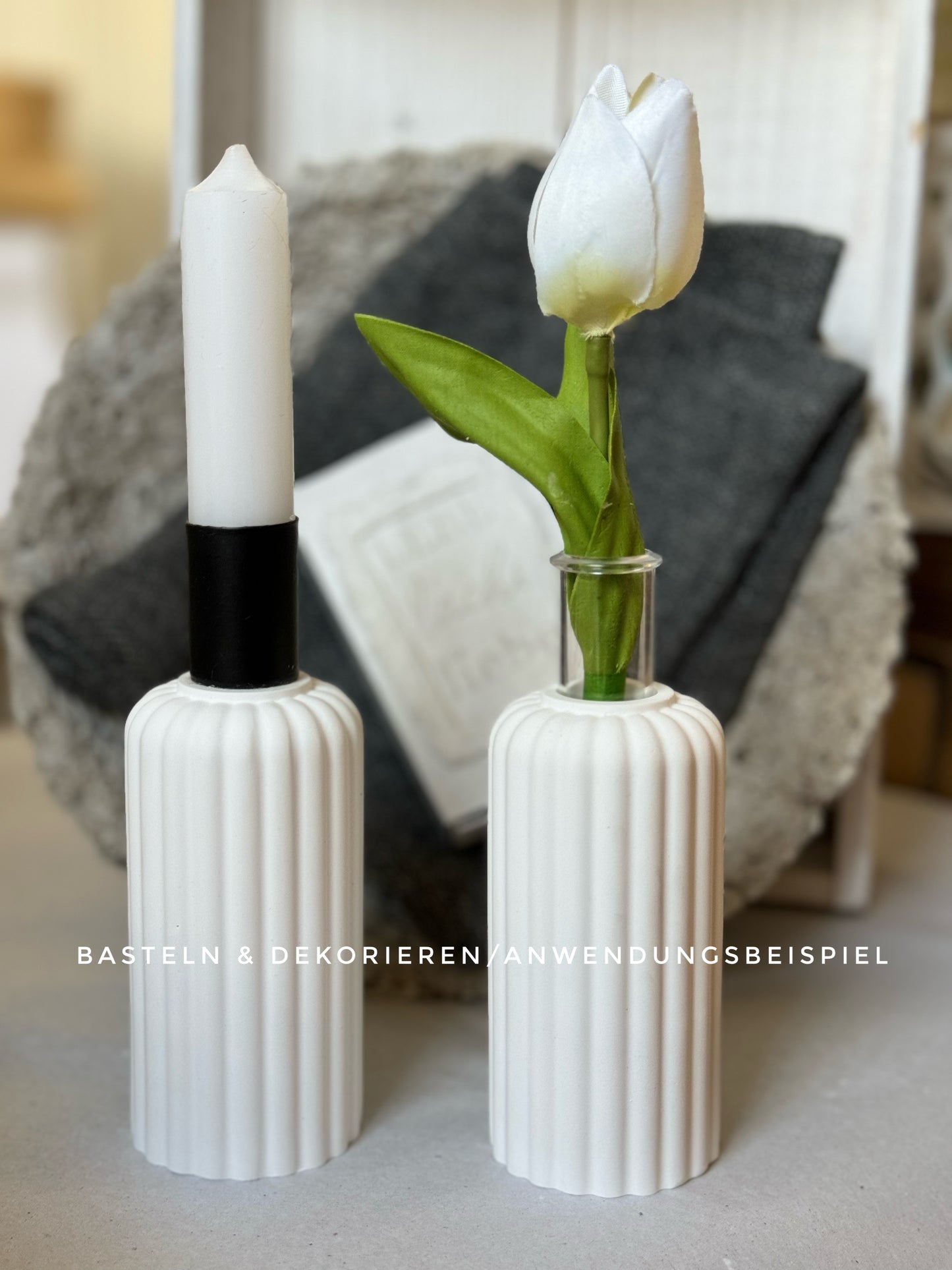 Kerzenhalter, 4er Set schwarz aus Metall