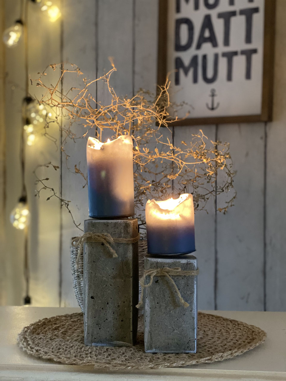 Kerzenteller, 4er Set mit Dorn