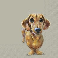 Papierservietten „Dog Buddy“ – Dackel leinen | 33 × 33 cm