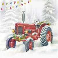 Papierservietten „Festive Tractor“ | 33 × 33 cm
